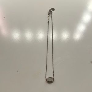 kendra scott necklace, white sparkle diamond, rose gold chain